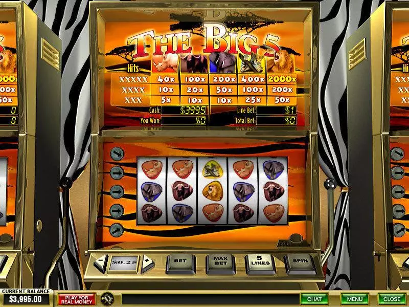 The Big 5 Slots made by PlayTech - Main Screen Reels