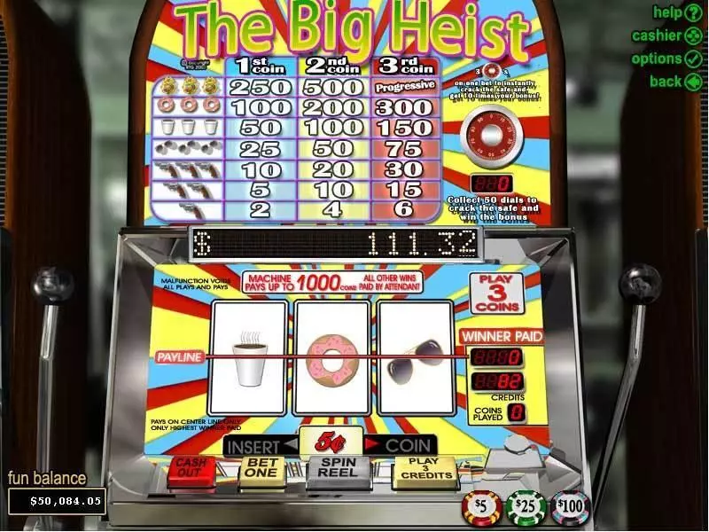 The Big Heist Slots made by RTG - Main Screen Reels