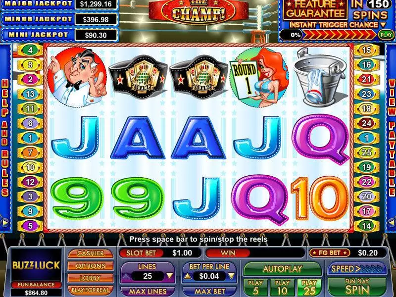 The Champ Slots made by NuWorks - Main Screen Reels