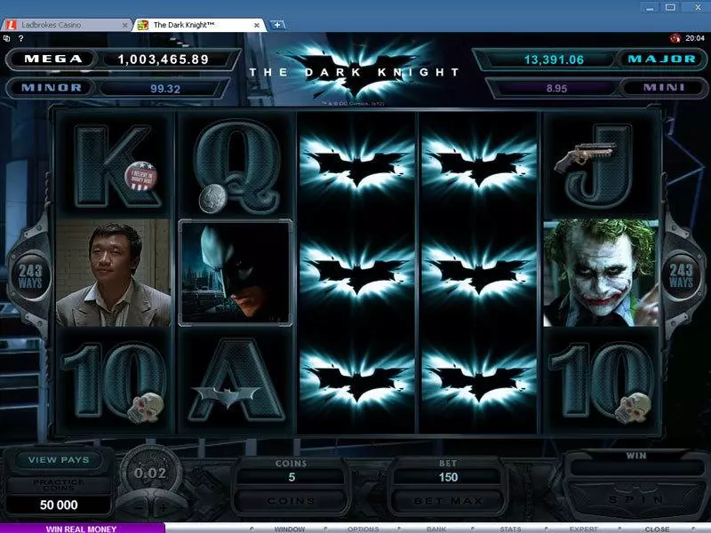 The Dark Knight Slots made by Microgaming - Main Screen Reels
