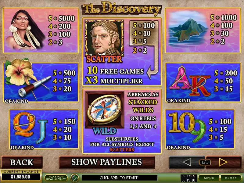 The Discovery Slots made by PlayTech - Info and Rules