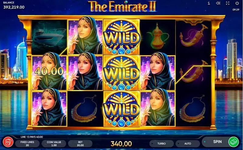 The Emirate II Slots made by Endorphina - Main Screen Reels