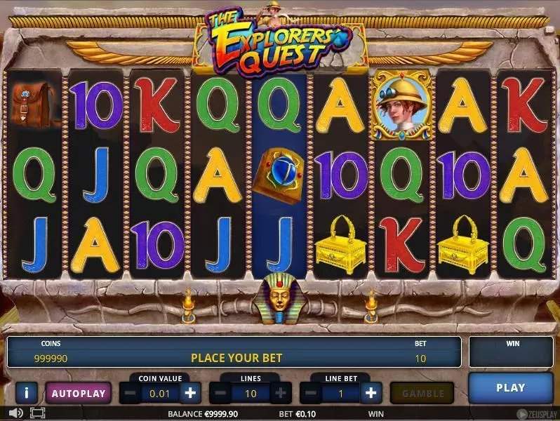 The Explorer's Quest Slots made by Zeus Play - Main Screen Reels