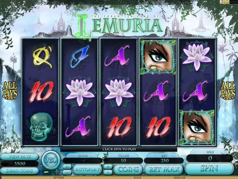 The Forgotten Land of Lemuria Slots made by Genesis - Main Screen Reels