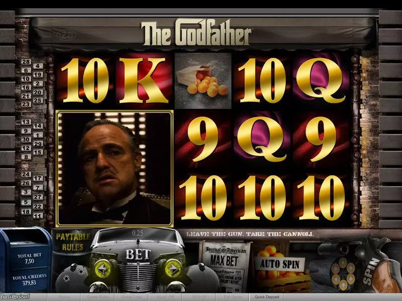 The Godfather Part I Slots made by bwin.party - Main Screen Reels