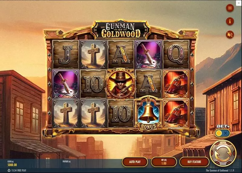 The Gunman of Goldwood Slots made by Thunderkick - Main Screen Reels