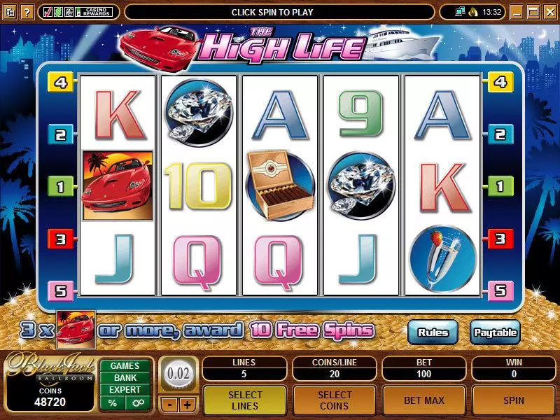 The High Life Slots made by Microgaming - Main Screen Reels