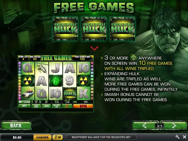 The Incredible Hulk 50 Line Slots made by PlayTech - Bonus 2