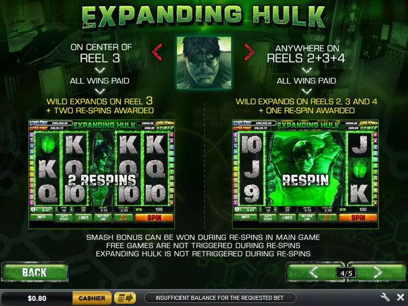 The Incredible Hulk 50 Line Slots made by PlayTech - Bonus 3