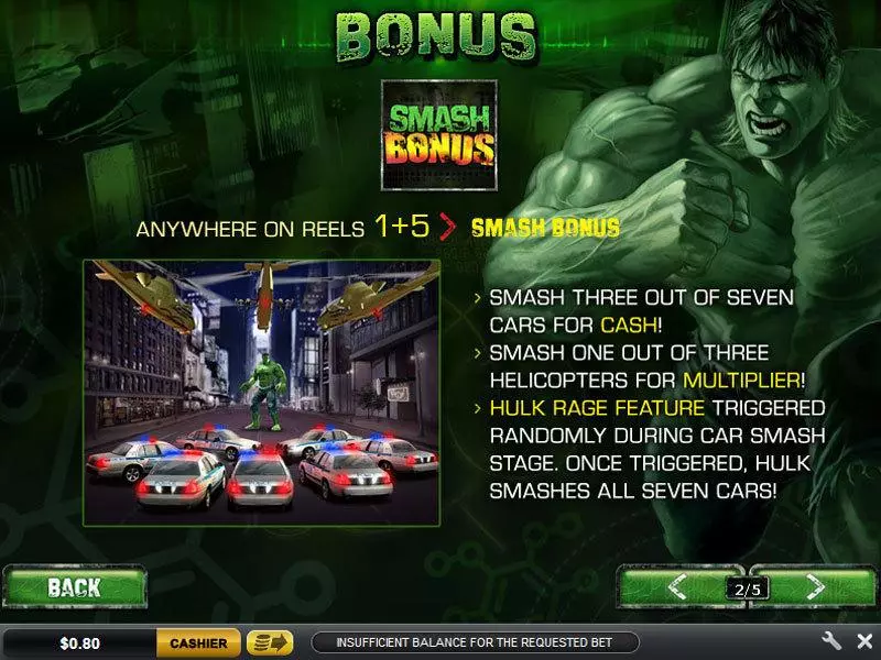 The Incredible Hulk Slots made by PlayTech - Bonus 1