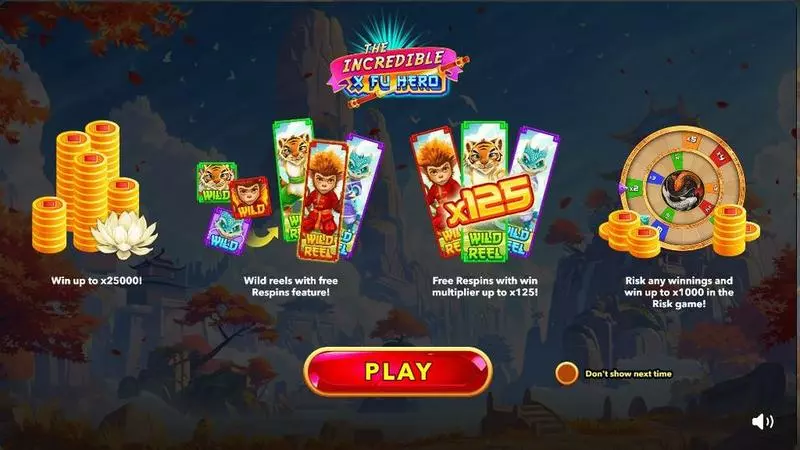 The Incredible X Fu Hero Slots made by Mascot Gaming - Introduction Screen