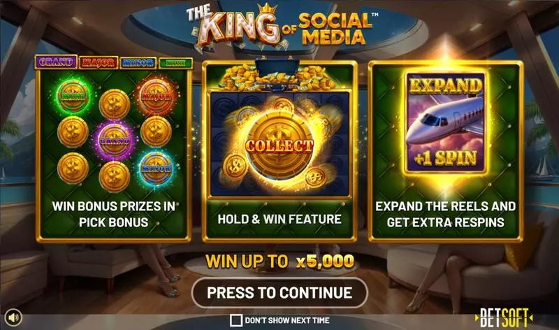 The King of Social Media Slots made by BetSoft - Info and Rules