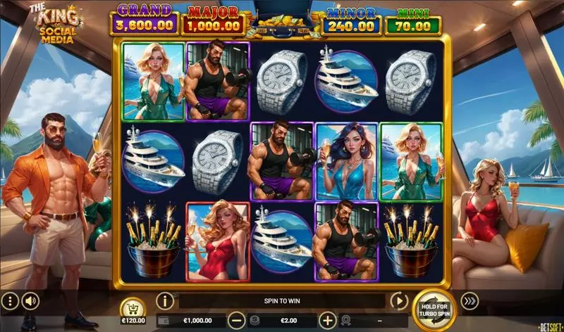 The King of Social Media Slots made by BetSoft - Main Screen Reels