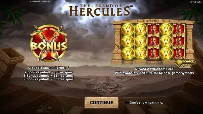 The Legend of Hercules Slots made by StakeLogic - Info and Rules