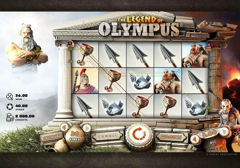 The Legend of Olympus Slots made by Microgaming - Main Screen Reels