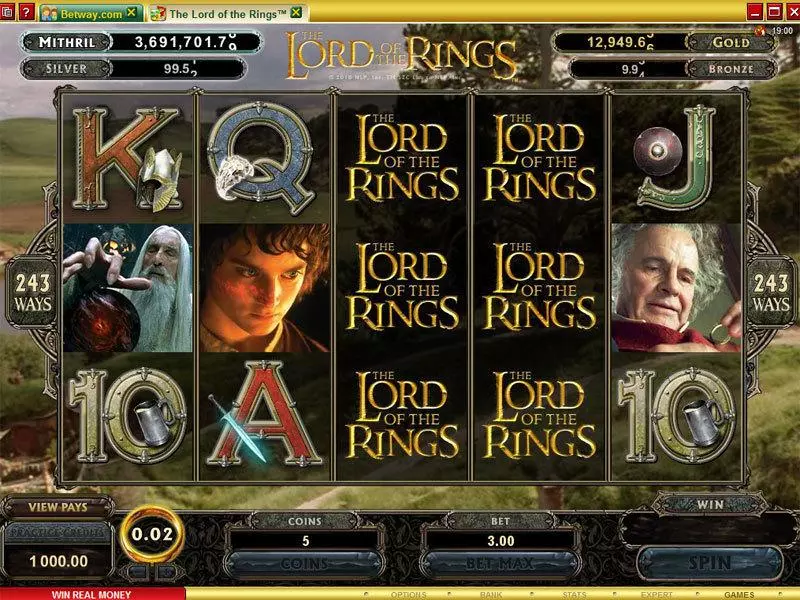 The Lord of the Rings Slots made by Microgaming - Main Screen Reels