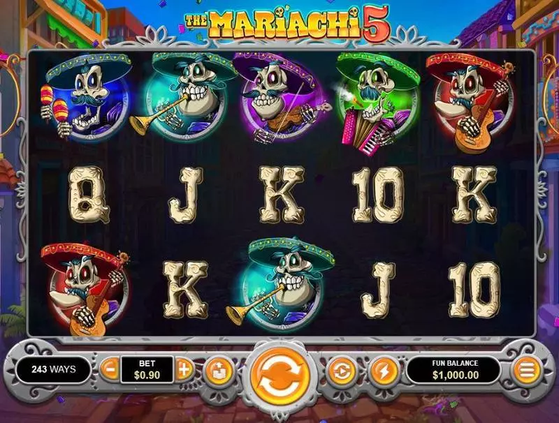The Mariachi 5 Slots made by RTG - Main Screen Reels