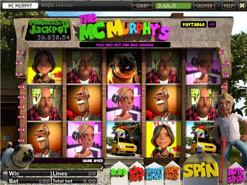 The McMurphy's Slots made by Sheriff Gaming - Main Screen Reels