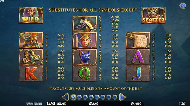 The Mummy EPICWAYS Slots made by Fugaso - Paytable
