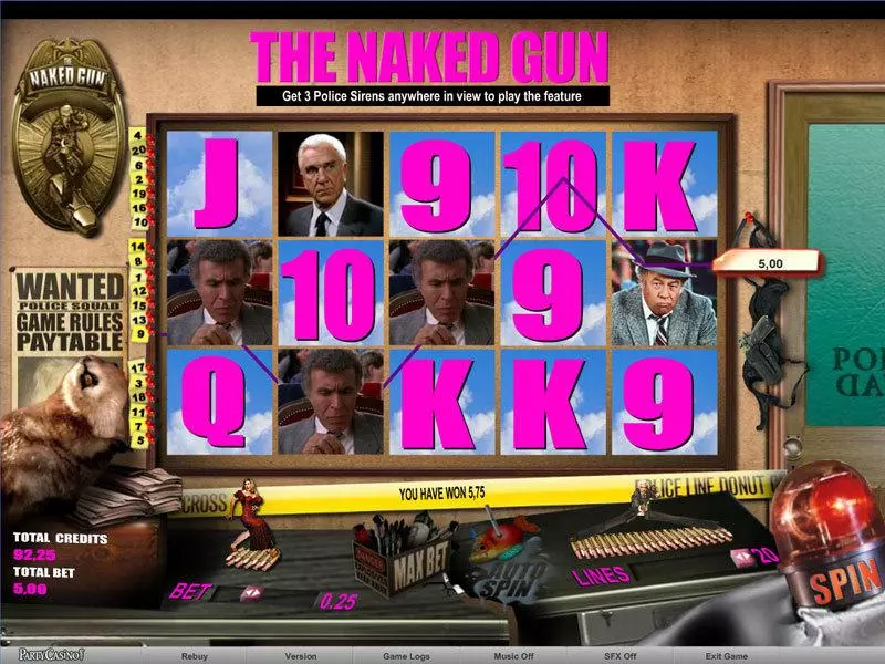 The Naked Gun Slots made by bwin.party - Main Screen Reels