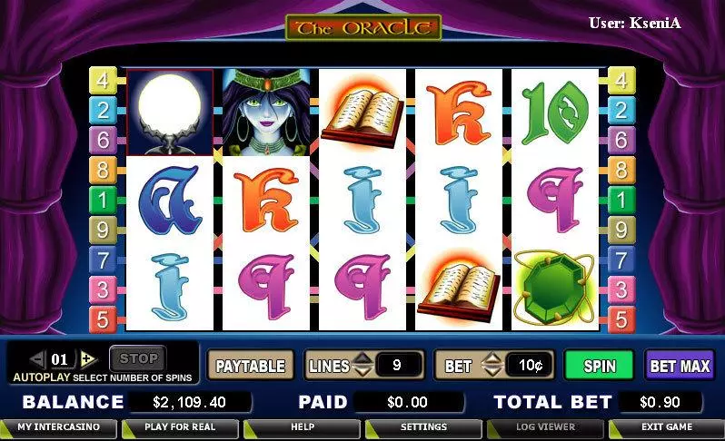The Oracle Slots made by CryptoLogic - Main Screen Reels