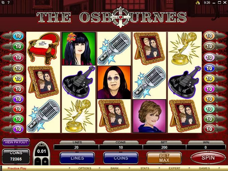 The Osbournes Slots made by Microgaming - Main Screen Reels