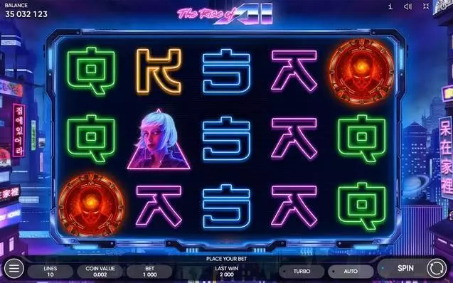 The Rise of AI Slots made by Endorphina - Main Screen Reels