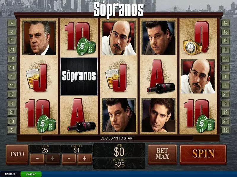 The Sopranos Slots made by PlayTech - Main Screen Reels