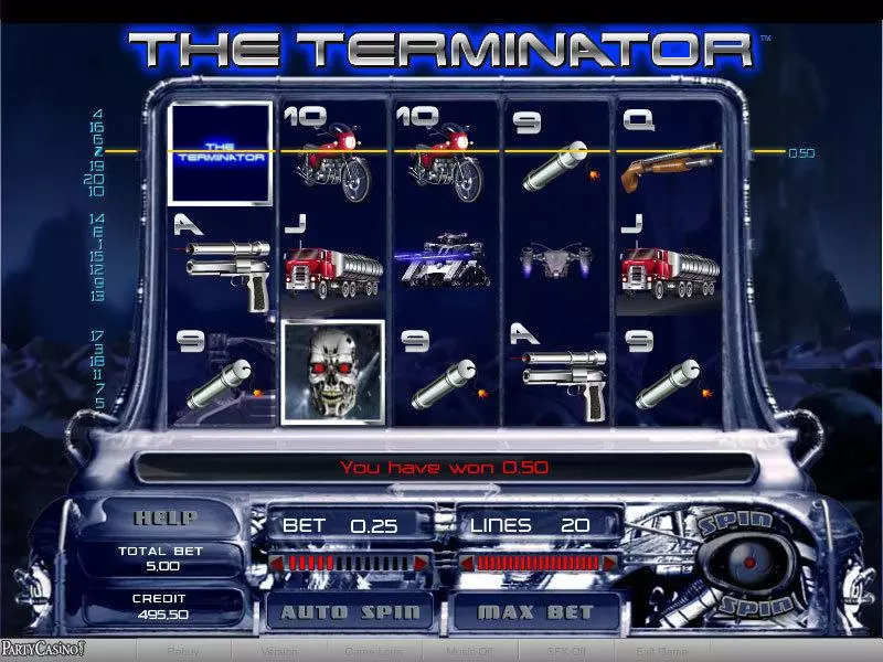 The Terminator Slots made by bwin.party - Main Screen Reels
