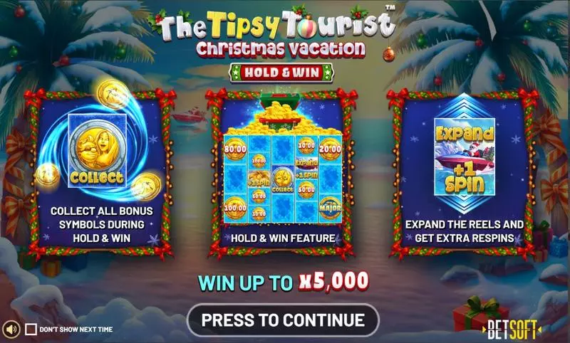The Tipsy Tourist - Christmas Vacation Slots made by BetSoft - Info and Rules