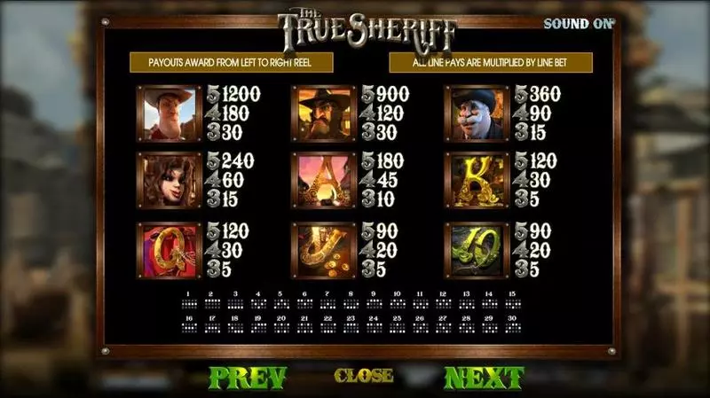 The True Sheriff Slots made by BetSoft - Info and Rules