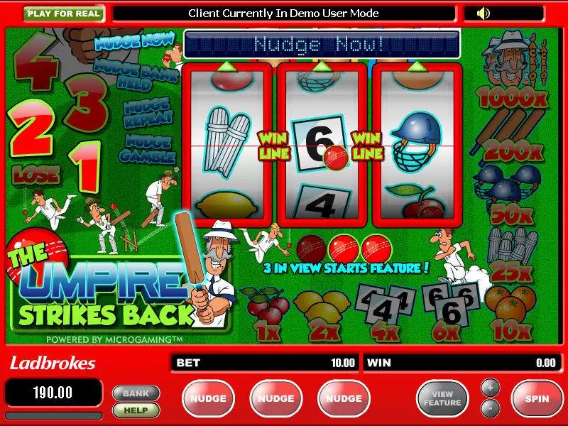 The Umpire Strikes Back Slots made by Microgaming - Main Screen Reels