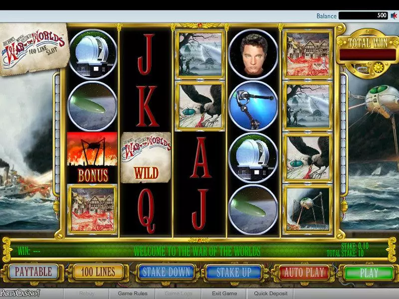 The War of the Worlds Slots made by bwin.party - Main Screen Reels