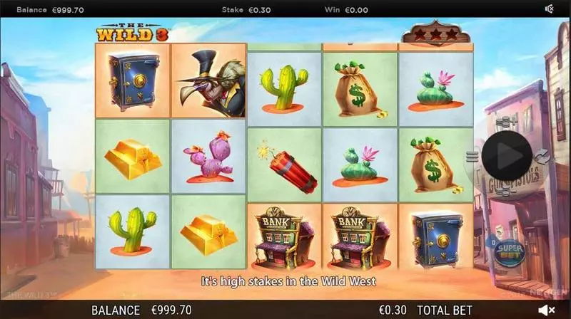 The Wild 3  Slots made by NextGen Gaming - Main Screen Reels