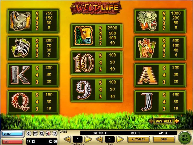 The Wild Life Slots made by GTECH - Info and Rules