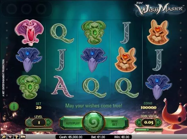 The Wish Master Slots made by NetEnt - Main Screen Reels