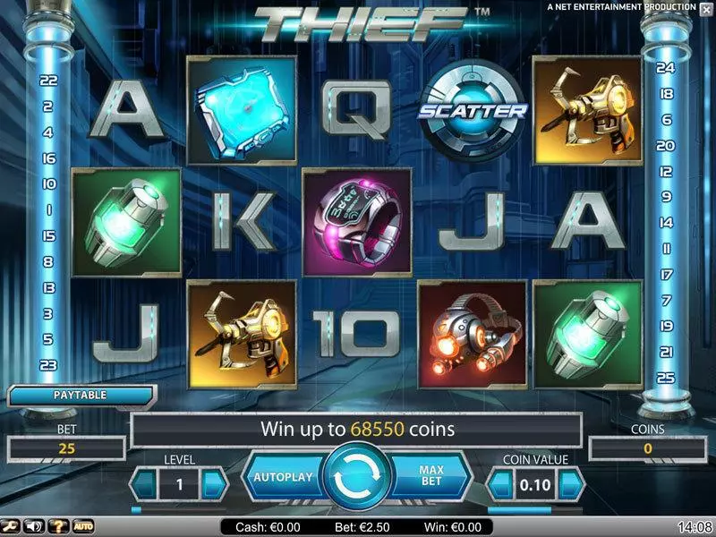 Thief Slots made by NetEnt - Main Screen Reels
