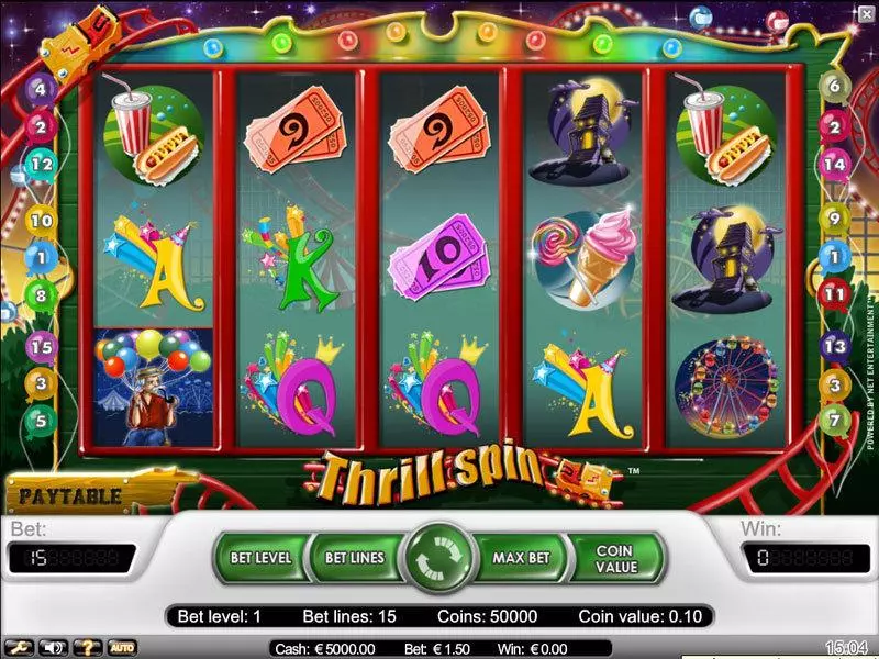 Thrill Spin Slots made by NetEnt - Main Screen Reels
