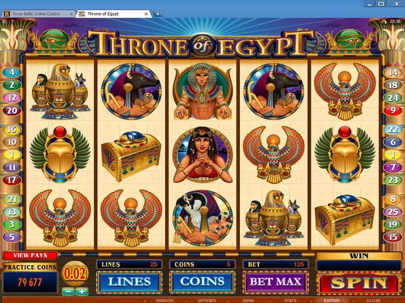 Throne of Egypt Slots made by Microgaming - Main Screen Reels