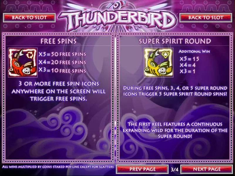 Thunderbird Slots made by Rival - Info and Rules