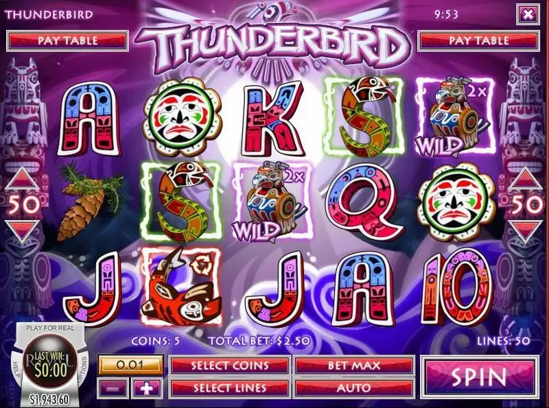 Thunderbird Slots made by Rival - Main Screen Reels