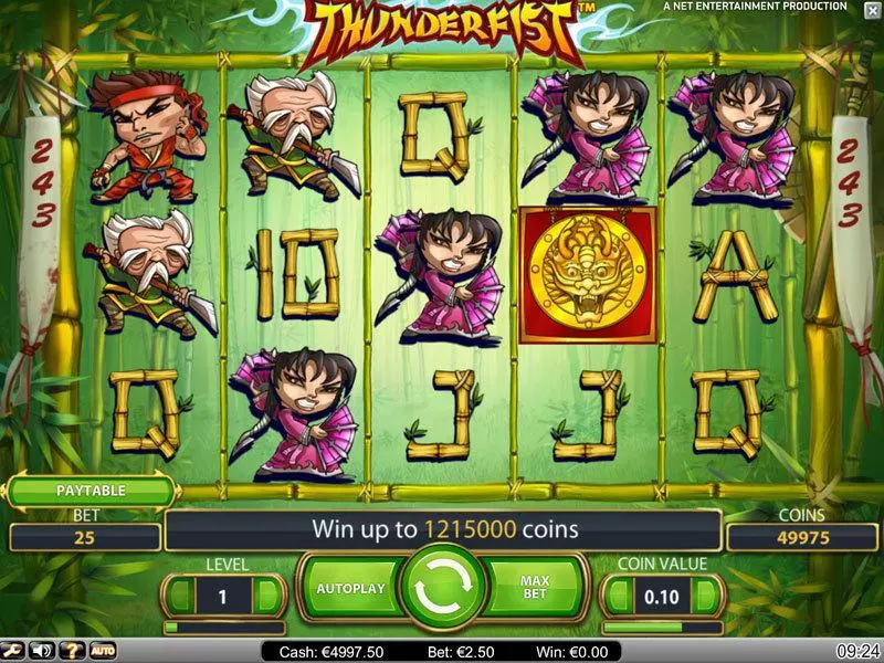 Thunderfist Slots made by NetEnt - Main Screen Reels