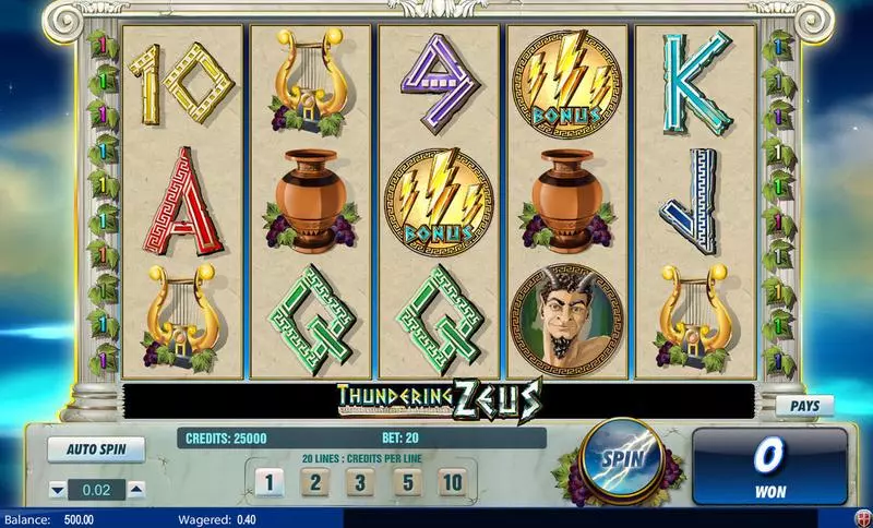 Thundering Zeus Slots made by Amaya - Main Screen Reels