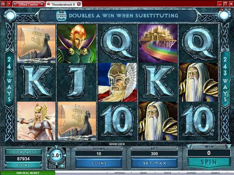 Thunderstruck II Slots made by Microgaming - Main Screen Reels