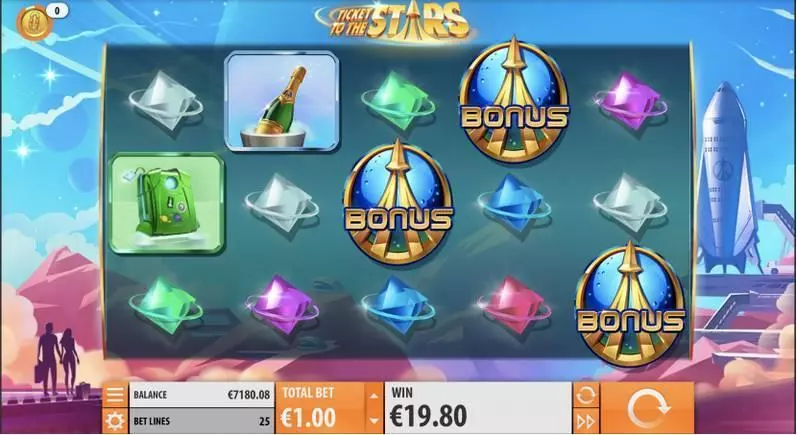 Ticket to the Stars Slots made by Quickspin - Main Screen Reels