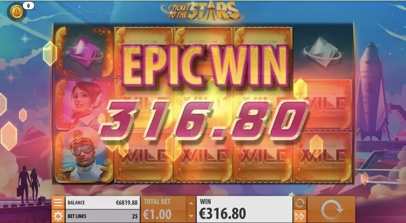 Ticket to the Stars Slots made by Quickspin - Winning Screenshot