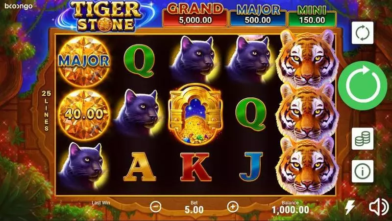 Tiger Stone Slots made by Booongo - Main Screen Reels