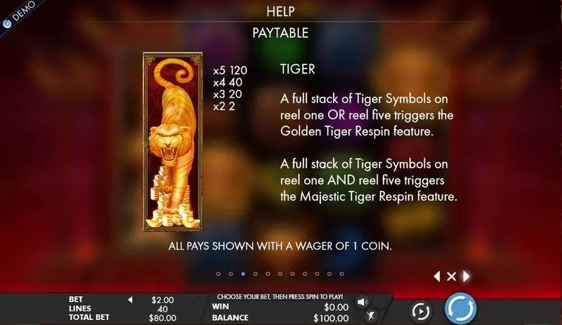 Tiger Temple Slots made by Genesis - Info and Rules