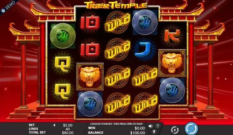 Tiger Temple Slots made by Genesis - Main Screen Reels