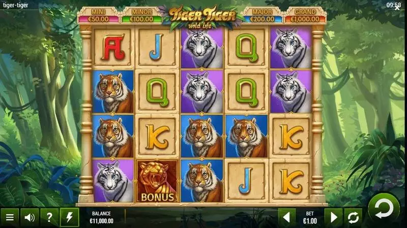 Tiger Tiger Wild Life Slots made by G.games - Main Screen Reels